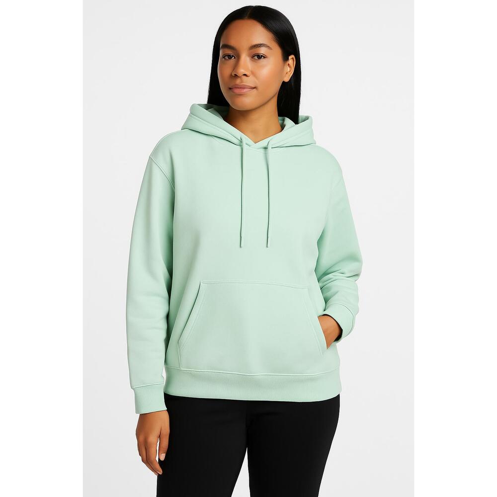 Express Hoodie Women Size XL Mint Green Pullover Kangaroo Pocket Drawstring Hood - Picture 2 of 14